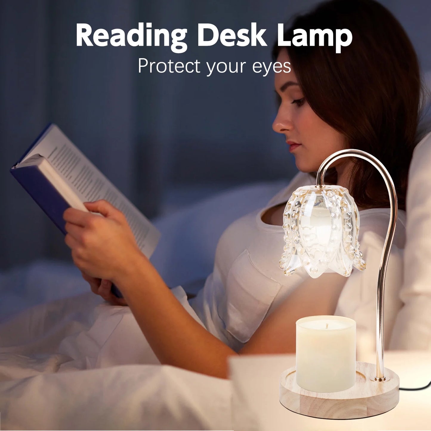 Candle Warmer Lamp, Adjustable Timer & Dimmer and Height with 2 Bulbs, Bedroom Living Room Home Decor Wax Melt Warmer for Scented Wax, Birthday Gifts for Women, Mom Gifts Idea
