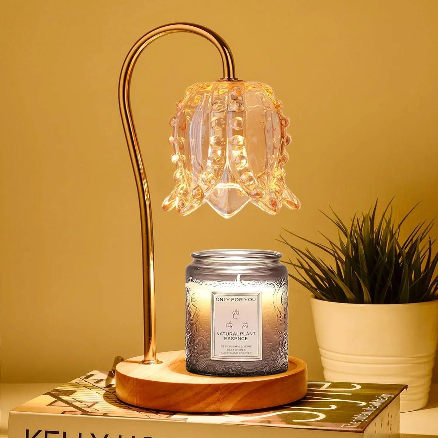 Candle Warmer Lamp, Adjustable Timer & Dimmer and Height with 2 Bulbs, Bedroom Living Room Home Decor Wax Melt Warmer for Scented Wax, Birthday Gifts for Women, Mom Gifts Idea