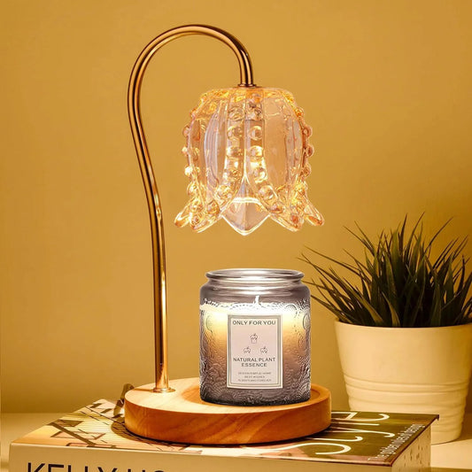 Candle Warmer Lamp, Adjustable Timer & Dimmer and Height with 2 Bulbs, Bedroom Living Room Home Decor Wax Melt Warmer for Scented Wax, Birthday Gifts for Women, Mom Gifts Idea